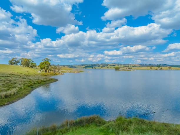 istock Lake Oberon on a beauitful Autumn Day with blue sky and white clouds 2149053066