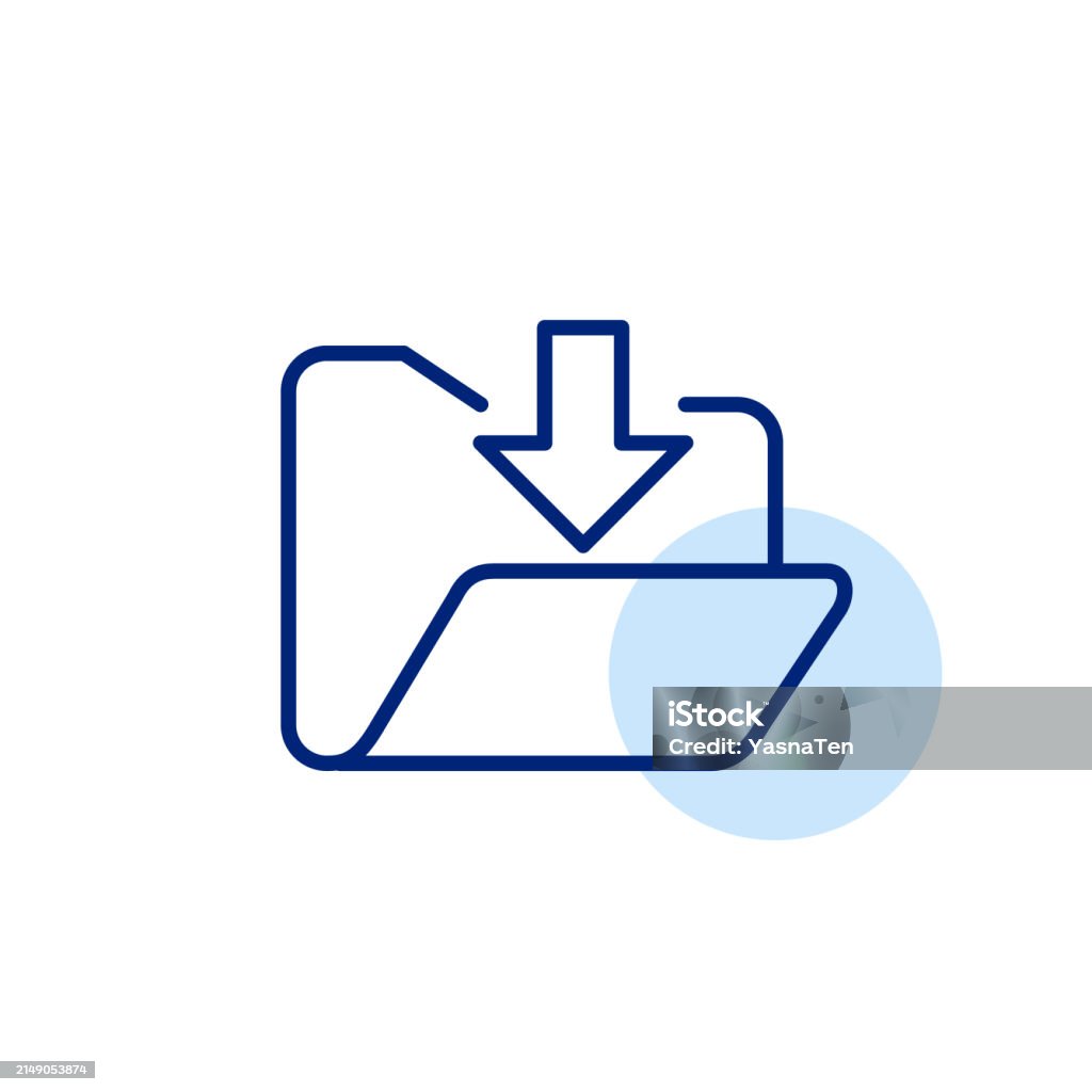 File Down Icon Open Folder With Arrow Pointing Down Download Files Stored Within The ...
