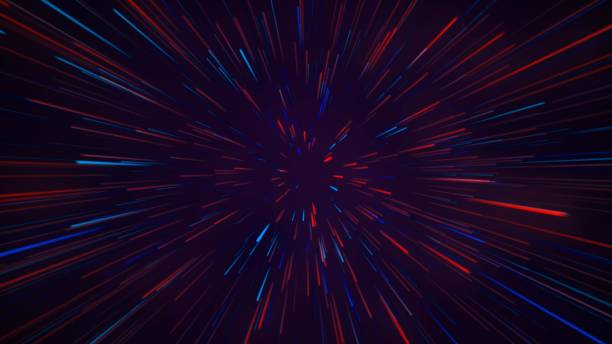 istock Abstract radial zoom surface of blurred multi color tunnel on black background. speed background radial light rays zoom. Data flow tunnel. 2149054975