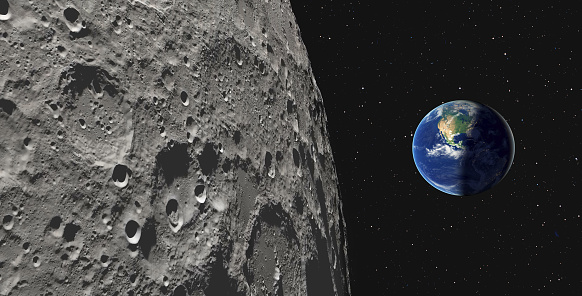 The Earth as Seen from the Surface of the Moon  \