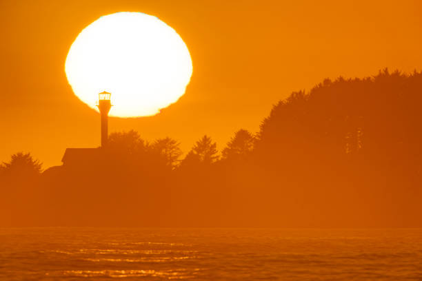 Lighthouse and shoreline off of Pacific Rim National Park on Vancouver Island, British Columbia