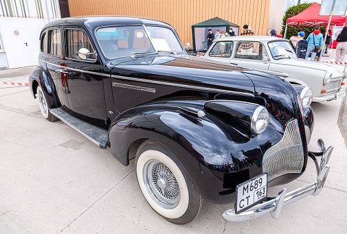 Samara, Russia - May 14, 2023: Buick Century 1st gen 1939 4-door Sedan at a local car show.