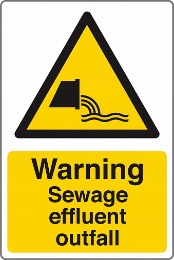 ISO 7010 Standard Symbol Safety Sign Warning Sewage effluent outfall