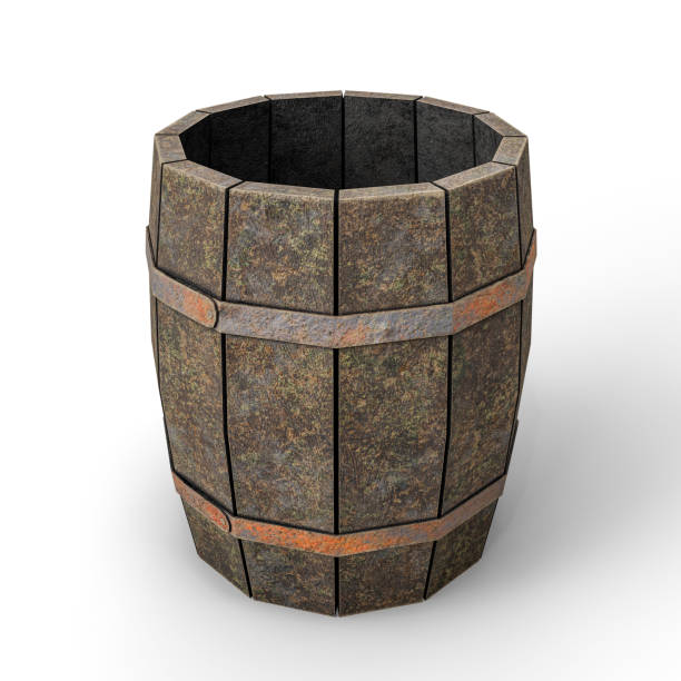 istock Empty Opened Wooden Cask Barrel. 3D Illustration. File with Clipping Path. 2149062495