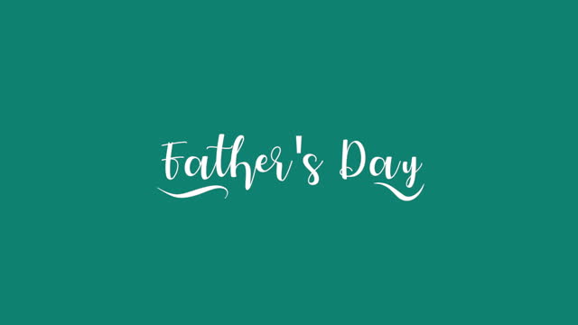 Elegant Father's Day greeting card handwritten message on teal background