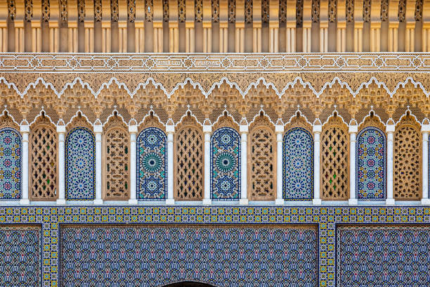 istock Wooden and stone ornates on building facade 2149063274