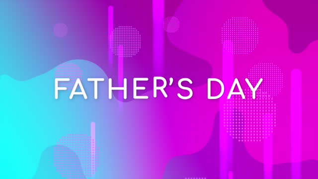 Colorful Father's Day greeting with modern font on blue background