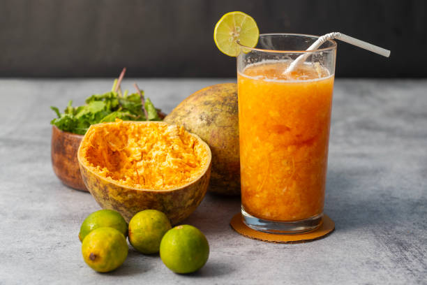 istock selective focus of Bael fruit juice drink. 2149063478