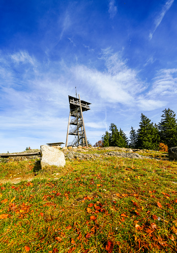 Schauinsland Tower in the Black Forest and the surrounding nature near Freiburg im Breisgau.