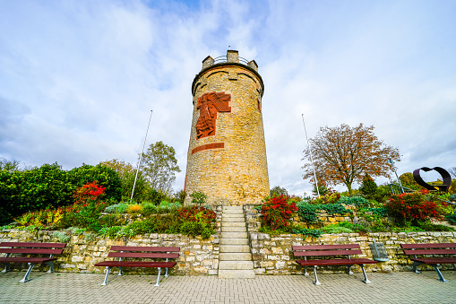 View of the watchtower in Weingarten, Baden. Wartturm.