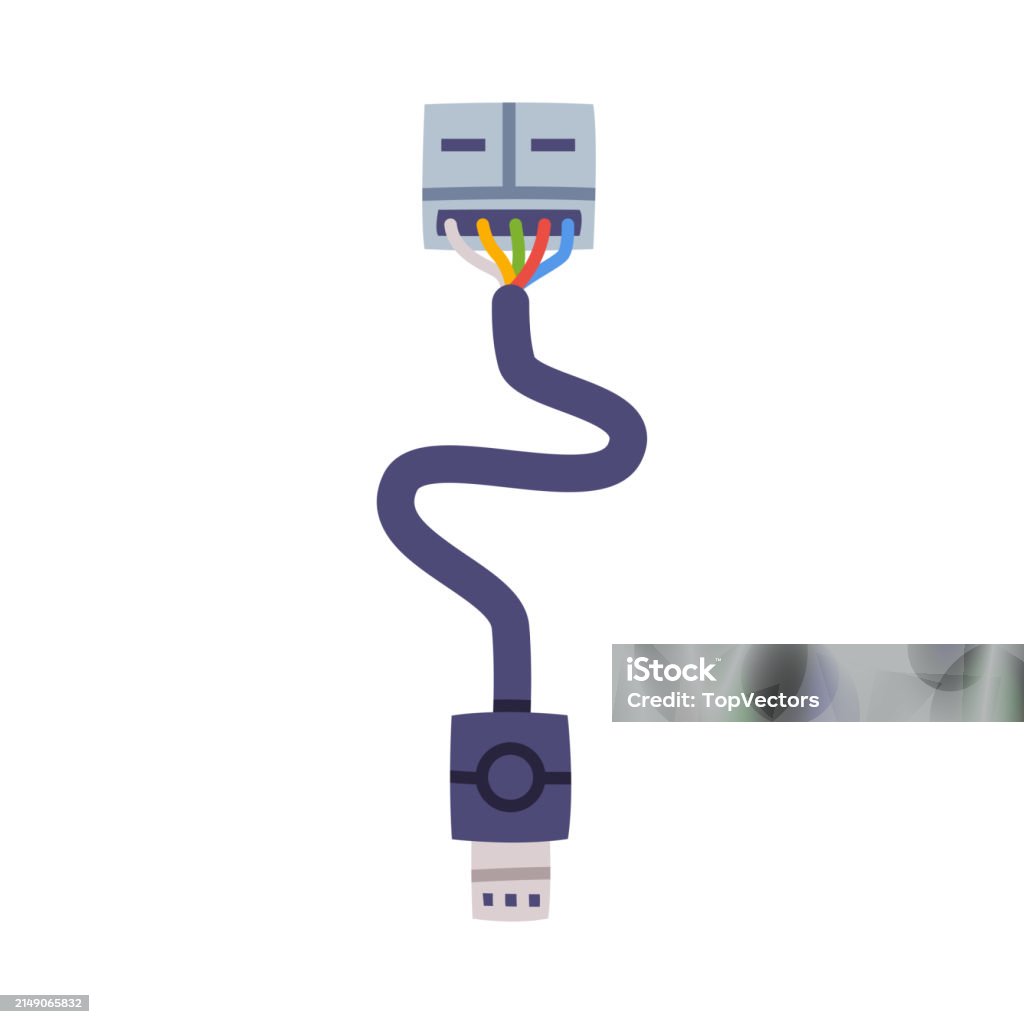 Computer Cable Chart Vector Cable As Personal Computer Accessory And Component Vector Illustration ...
