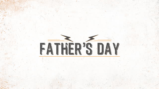 Father's Day logo bold, rustic design with lightning bolt hand
