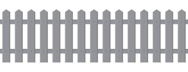 istock Seamless simple vector illustration of picket fence 2149066296