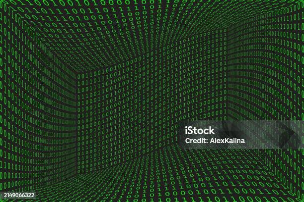 Ilustración de Program Datum 3d Background Green Programming Binary ...