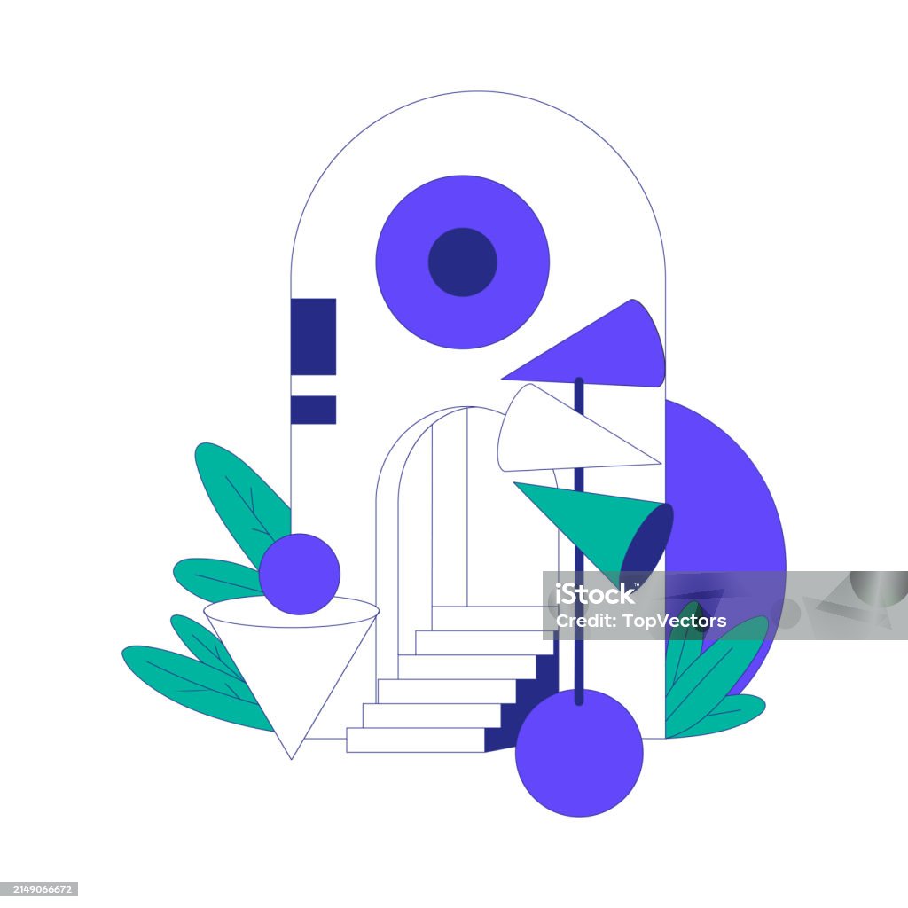 Linear Composition Linear Modern Shapes And Figure Composition Vector Illustration Stock ...