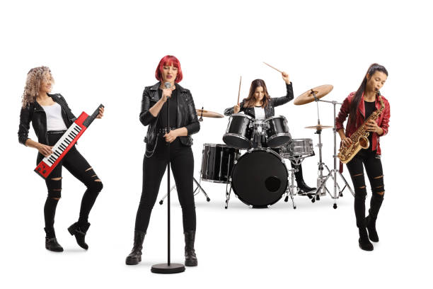 istock Rock female band performing 2149066993