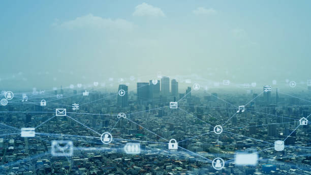 istock Smart city and communication network concept. 5G. IoT (Internet of Things). Telecommunication. 2149067098