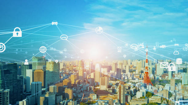 istock Smart city and communication network concept. 5G. IoT (Internet of Things). Telecommunication. 2149067167