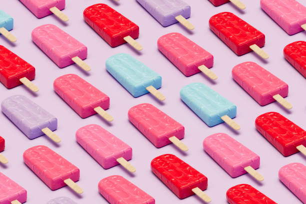 istock Ice cream stick, Popsicle, Minimal summer concept, Isometric view. 2149067753