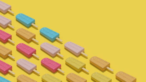 Ice cream stick, Popsicle, Minimal summer concept