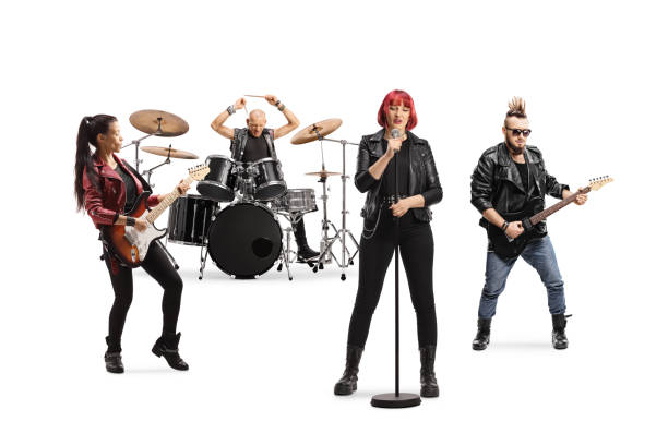 istock Rock band performing with female singer 2149069125