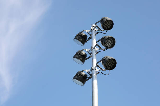istock Street light with white cloud on blue sky background 2149074706