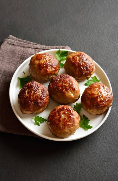 istock Homemade cutlets from minced meat. Close up view 2149075470