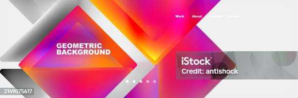 Gradient Triangles Composition With Bright Fluid Colors Vector ...
