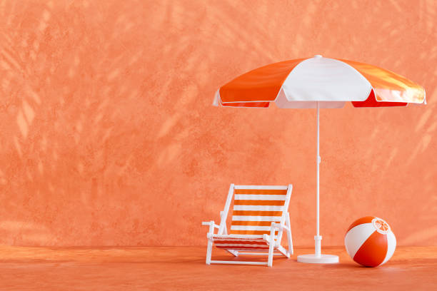 istock Summer beach holiday travel background with palm tree shadows on orange color background 2149076040