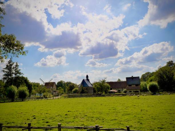 Small village with green nature