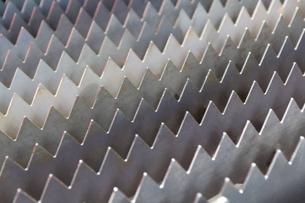 istock Metal elements in the form of triangles close-up 2149077339