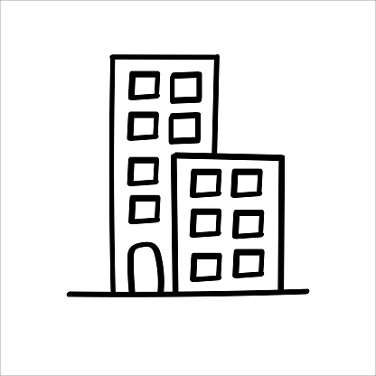 Flat icon of building, construction vector