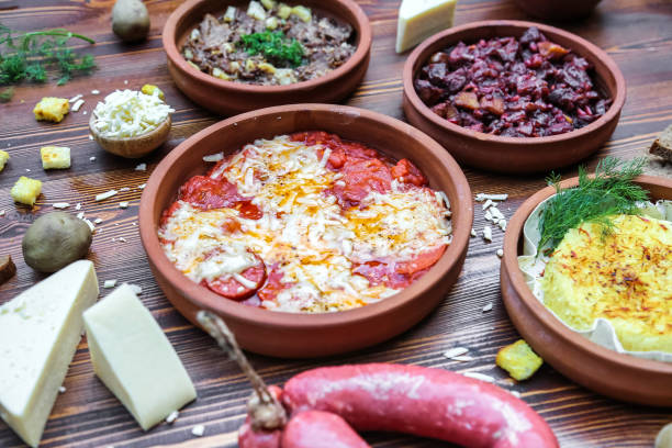 istock Wooden Table With Assorted Food Bowls 2149077719