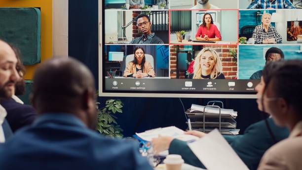 istock Business associates meeting with stakeholders on a videocall connection, 2149077881