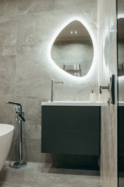 istock Interior of modern bathroom with shower cabin 2149078316