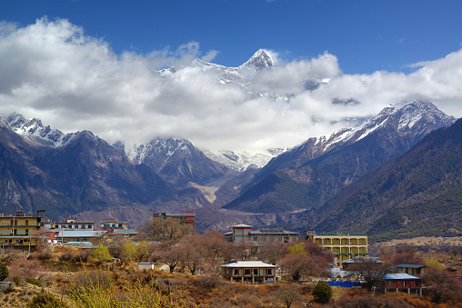 resorts and camps under Mount Namcha Barwa, Milin, Tibet Autonomous Region, China