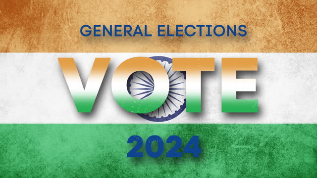 Vote animation with India Flag in the background