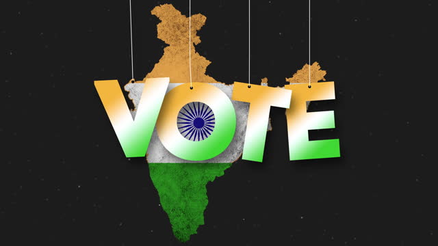 Vote animation with India Map in the background