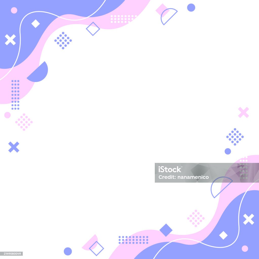 Wavey Square Border Cute Wavy Memphis Design Square Frame Border Stock Illustration ...