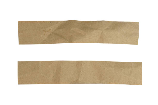 istock Brown crumpled paper strip isolated on white background 2149081015