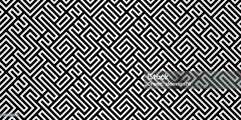 Labyrinth Pattern Vector Maze Seamless Geometric Pattern Labyrinth Vector Abstract Background ...