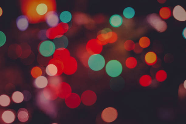 multi colored street lights at night in the city