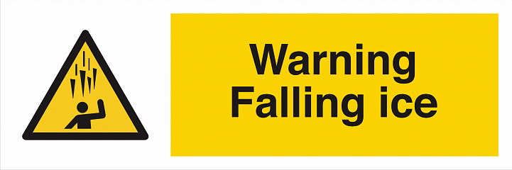 ISO 7010 Standard Symbol Landscape Safety Sign Warning Falling ice