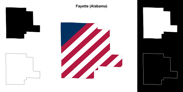 Fayette County (Alabama) outline map set