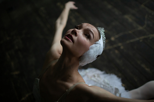 Ballerina in the image of Odette from Pyotr Ilyich Tchaikovsky's ballet Swan Lake