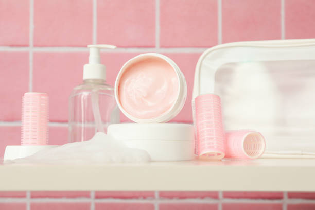 istock A shelf in the bathroom with care products. 2149087995