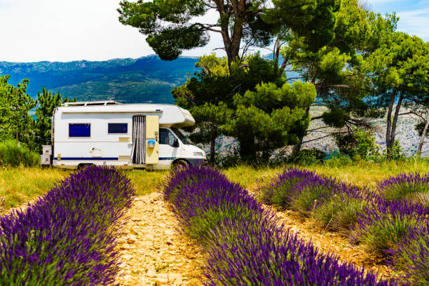 istock Caravan camping at lavender field, France 2149088065