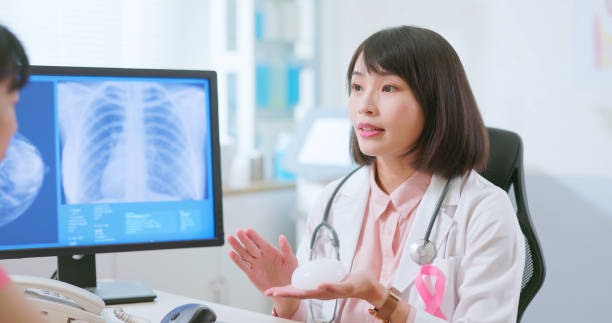 istock Asian doctor explain breast implant 2149090023