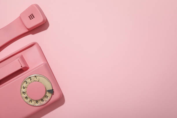 Old orange telephon
