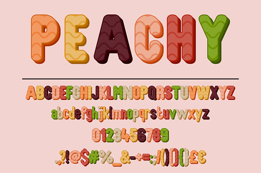 Colorful Peachy Vintage Font Set
